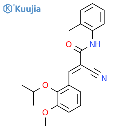 2-cyano-3-[3-methoxy-2-(propan-2-yloxy)phenyl]-N-(2-methylphenyl)prop-2-enamide structure