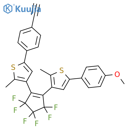 Thiophene, 5-(4-ethynylphenyl)-3-[3,3,4,4,5,5-hexafluoro-2-[5-(4-methoxyphenyl)-2-methyl-3-thienyl]-1-cyclopenten-1-yl]-2-methyl- structure