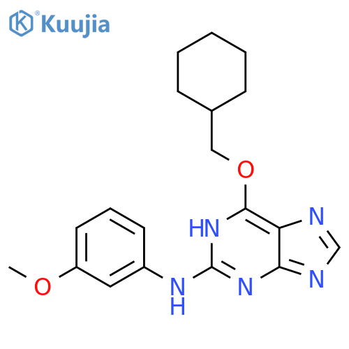 1H-PURIN-2-AMINE, 6-(CYCLOHEXYLMETHOXY)-N-(3-METHOXYPHENYL)- structure
