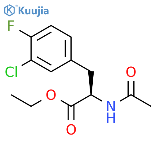 D-Phenylalanine, N-acetyl-3-chloro-4-fluoro-, ethyl ester structure
