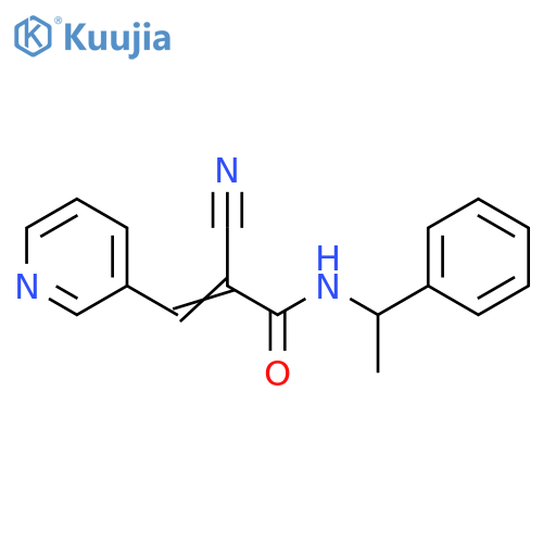 2-Propenamide, 2-cyano-N-(1-phenylethyl)-3-(3-pyridinyl)- structure
