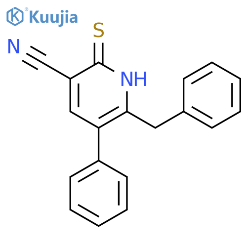 3-PYRIDINECARBONITRILE, 1,2-DIHYDRO-5-PHENYL-6-(PHENYLMETHYL)-2-THIOXO- structure