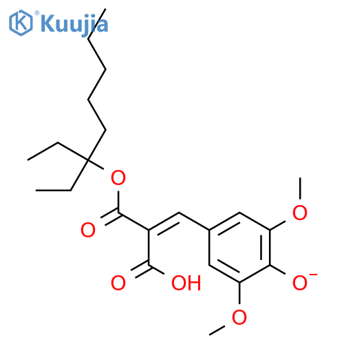 Propanedioic acid,2-[(4-hydroxy-3,5-dimethoxyphenyl)methylene]-, 1,3-bis(2-ethylhexyl) ester structure