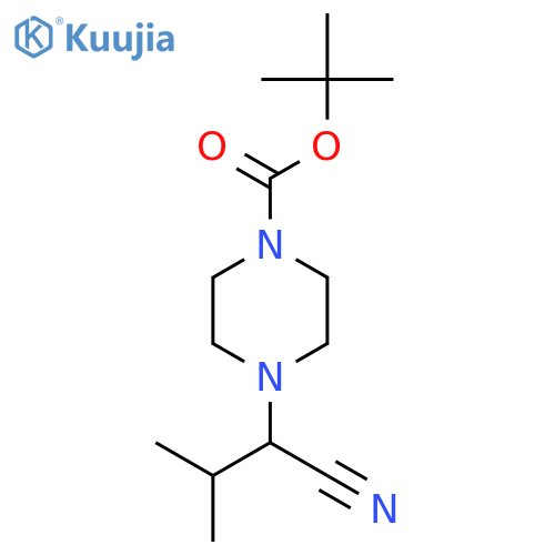 Tert-butyl 4-(1-cyano-2-methylpropyl)piperazine-1-carboxylate structure