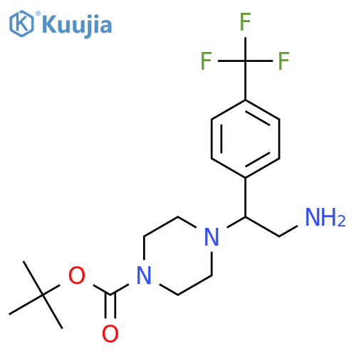 tert-Butyl-4-(2-amino-1-4-(trifluoromethyl)phenylethyl)piperazine carboxylate structure