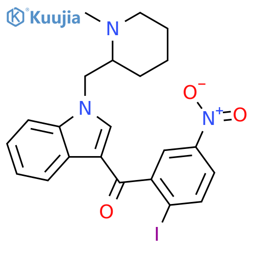 (2-Iodo-5-nitrophenyl)1-(1-methyl-2-piperidinyl)methyl-1H-indol-3-ylmethanone structure