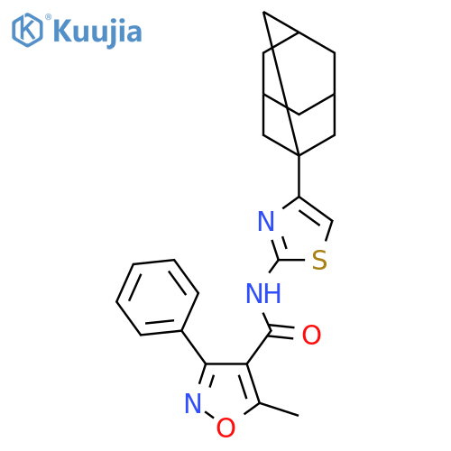 <br>5-Methyl-3-phenyl-isoxazole-4-carboxylic acid (4-adamantan-1-yl-thiazol-2-y l)-amide structure