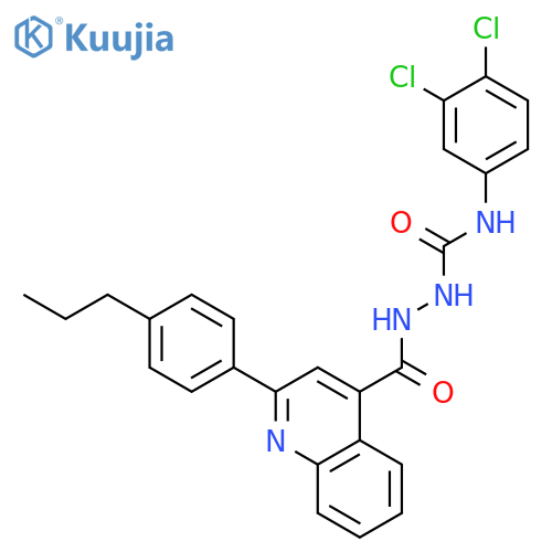 <br>N-(3,4-dichlorophenyl)-2-{[2-(4-propylphenyl)-4-quinolinyl]carbonyl}hydrazi necarboxamide structure