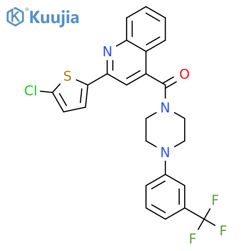 <br>2-(5-chloro-2-thienyl)-4-({4-[3-(trifluoromethyl)phenyl]-1-piperazinyl}carb onyl)quinoline structure
