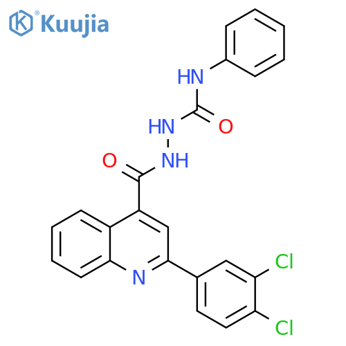 <br>2-{[2-(3,4-dichlorophenyl)-4-quinolinyl]carbonyl}-N-phenylhydrazinecarboxam ide structure