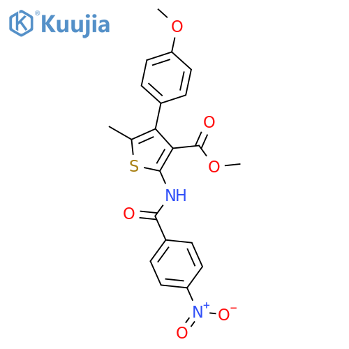 <br>methyl 2-({4-nitrobenzoyl}amino)-4-(4-methoxyphenyl)-5-methyl-3-thiopheneca rboxylate structure