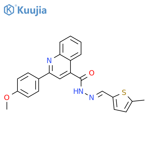 <br>2-(4-methoxyphenyl)-N'-[(1E)-(5-methylthien-2-yl)methylene]quinoline-4-carb ohydrazide structure