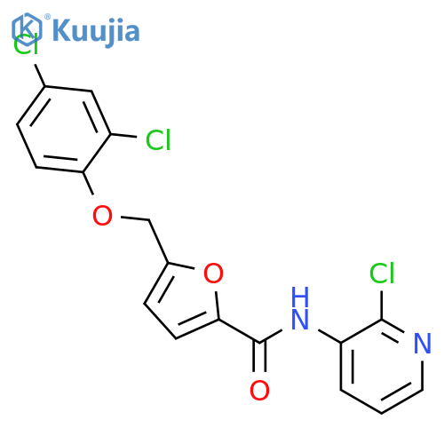N-(2-chloro-3-pyridinyl)-5-[(2,4-dichlorophenoxy)methyl]-2-furamide structure