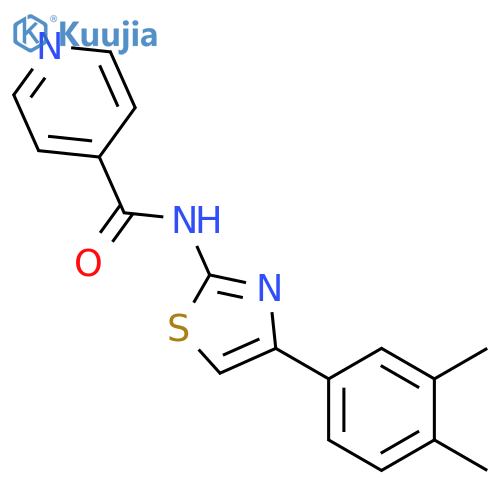 N-[4-(3,4-dimethylphenyl)-1,3-thiazol-2-yl]isonicotinamide structure