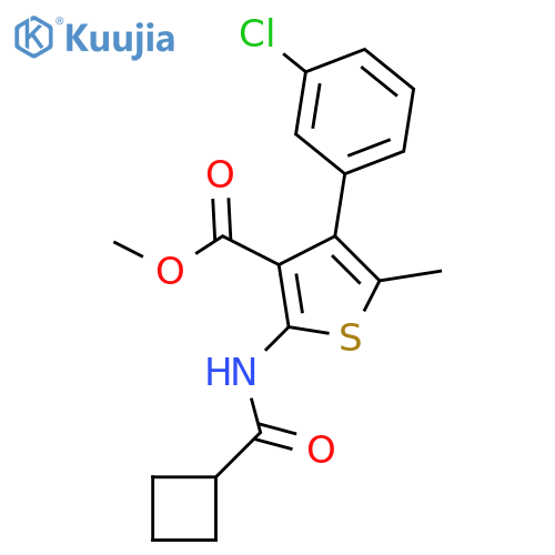 <br>methyl 4-(3-chlorophenyl)-2-[(cyclobutylcarbonyl)amino]-5-methylthiophene-3 -carboxylate structure