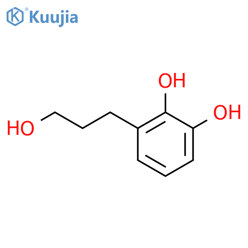 3-(3-hydroxypropyl)benzene-1,2-diol structure