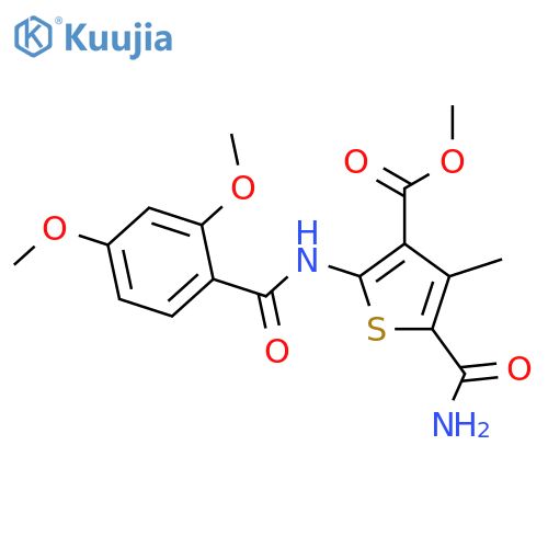 <br>methyl 5-(aminocarbonyl)-2-[(2,4-dimethoxybenzoyl)amino]-4-methylthiophene- 3-carboxylate structure