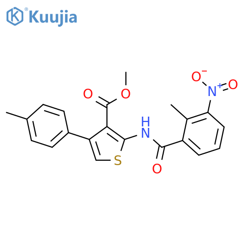 <br>methyl 2-({3-nitro-2-methylbenzoyl}amino)-4-(4-methylphenyl)thiophene-3-car boxylate structure