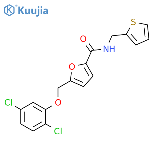 5-[(2,5-dichlorophenoxy)methyl]-N-(2-thienylmethyl)-2-furamide structure