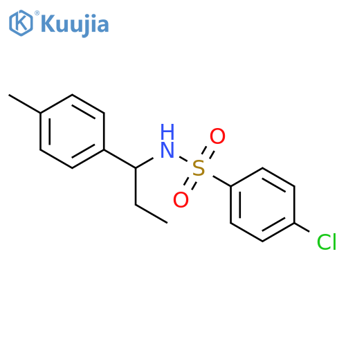 4-chloro-N-[1-(4-methylphenyl)propyl]benzenesulfonamide structure