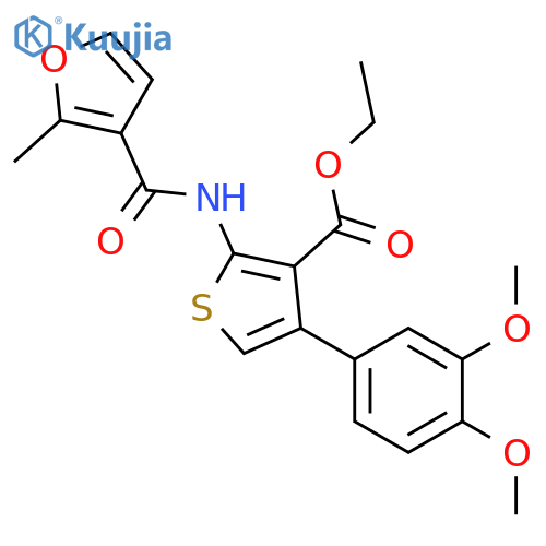 <br>ethyl 4-(3,4-dimethoxyphenyl)-2-[(2-methyl-3-furoyl)amino]thiophene-3-carbo xylate structure
