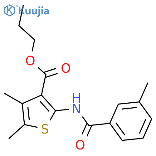 propyl 4,5-dimethyl-2-[(3-methylbenzoyl)amino]thiophene-3-carboxylate structure