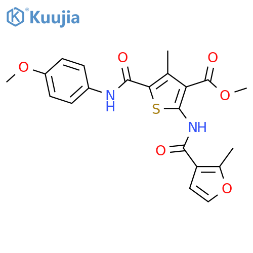 <br>methyl 5-[(4-methoxyanilino)carbonyl]-4-methyl-2-[(2-methyl-3-furoyl)amino] thiophene-3-carboxylate structure
