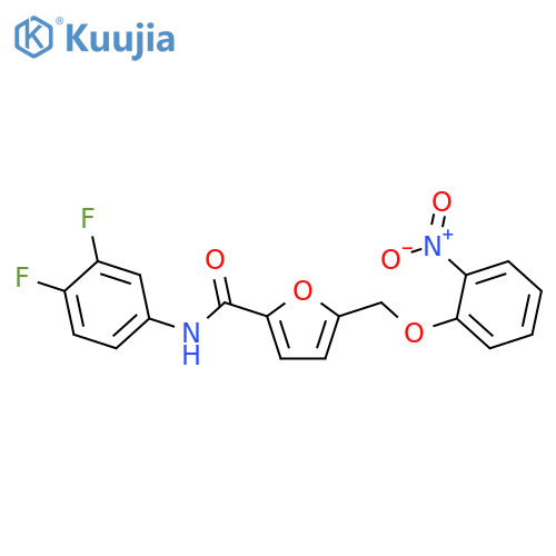 N-(3,4-difluorophenyl)-5-({2-nitrophenoxy}methyl)-2-furamide structure