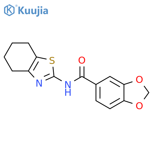 <br>Benzo[1,3]dioxole-5-carboxylic acid (4,5,6,7-tetrahydro-benzothiazol-2-yl)- amide structure