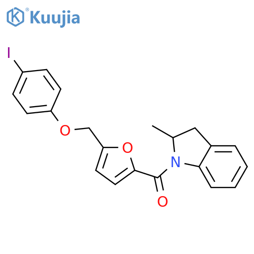 1-{5-[(4-iodophenoxy)methyl]-2-furoyl}-2-methylindoline structure