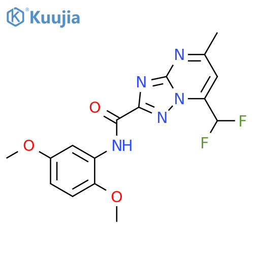<br>7-(difluoromethyl)-N-(2,5-dimethoxyphenyl)-5-methyl[1,2,4]triazolo[1,5-a]py rimidine-2-carboxamide structure