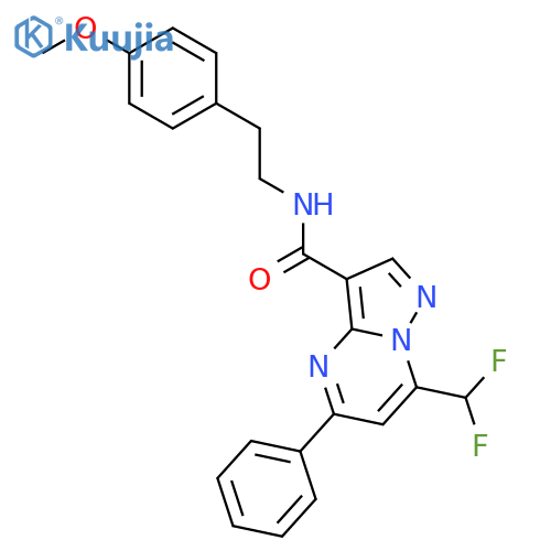 <br>7-(difluoromethyl)-N-[2-(4-methoxyphenyl)ethyl]-5-phenylpyrazolo[1,5-a]pyri midine-3-carboxamide structure