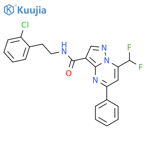 <br>N-[2-(2-chlorophenyl)ethyl]-7-(difluoromethyl)-5-phenylpyrazolo[1,5-a]pyrim idine-3-carboxamide structure