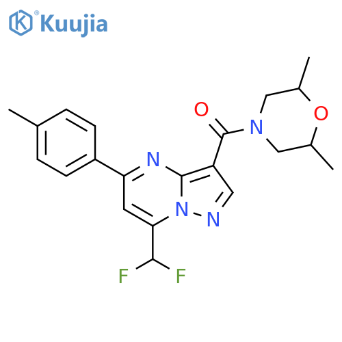 <br>(7-Difluoromethyl-5-p-tolyl-pyrazolo[1,5-a]pyrimidin-3-yl)-(2,6-dimethyl-mo rpholin-4-yl)-methanone structure