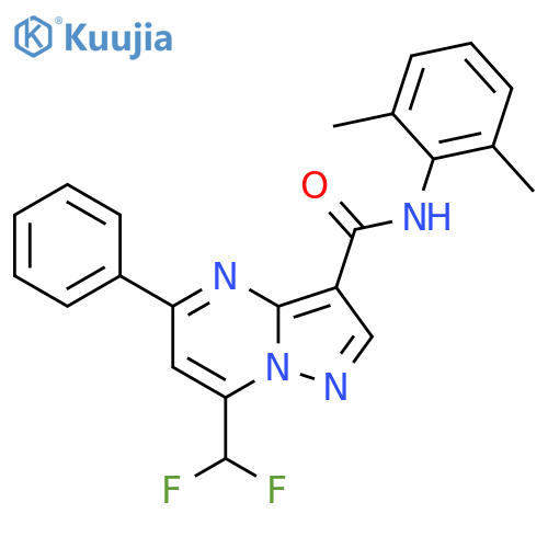 <br>7-(difluoromethyl)-N-(2,6-dimethylphenyl)-5-phenylpyrazolo[1,5-a]pyrimidine -3-carboxamide structure