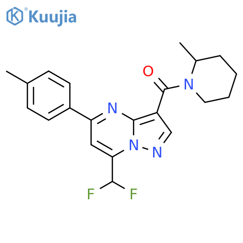 <br>7-(difluoromethyl)-5-(4-methylphenyl)-3-[(2-methyl-1-piperidinyl)carbonyl]p yrazolo[1,5-a]pyrimidine structure