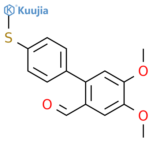 [1,1'-Biphenyl]-2-carboxaldehyde, 4,5-dimethoxy-4'-(methylthio)- structure