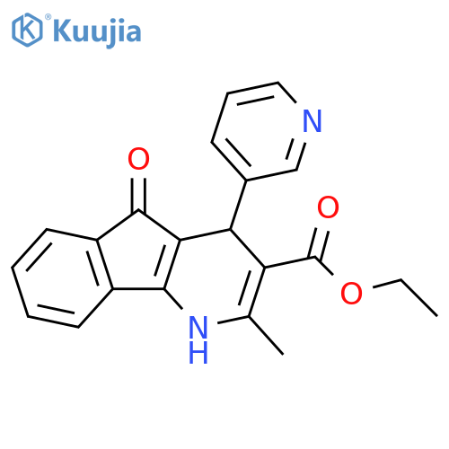 1H-Indeno[1,2-b]pyridine-3-carboxylic acid, 4,5-dihydro-2-methyl-5-oxo-4-(3-pyridinyl)-, ethyl ester structure