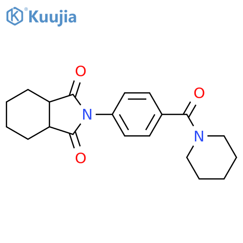 2-4-(piperidine-1-carbonyl)phenyl-octahydro-1H-isoindole-1,3-dione structure