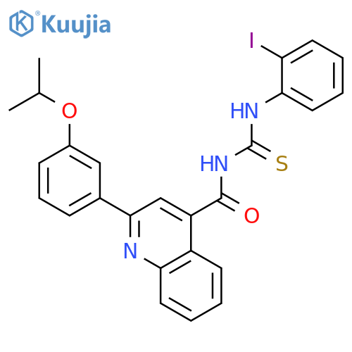 1-(2-Iodo-phenyl)-3-[2-(3-isopropoxy-phenyl)-quinoline-4-carbonyl]-thiourea structure