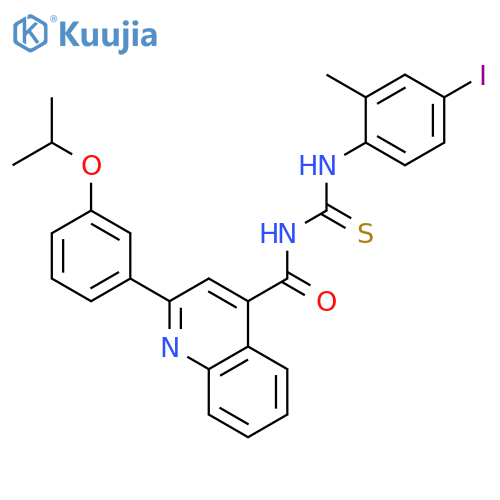 <br>1-(4-Iodo-2-methyl-phenyl)-3-[2-(3-isopropoxy-phenyl)-quinoline-4-carbonyl] -thiourea structure