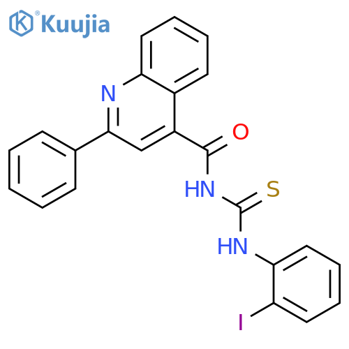 N-(2-iodophenyl)-N'-[(2-phenyl-4-quinolinyl)carbonyl]thiourea structure