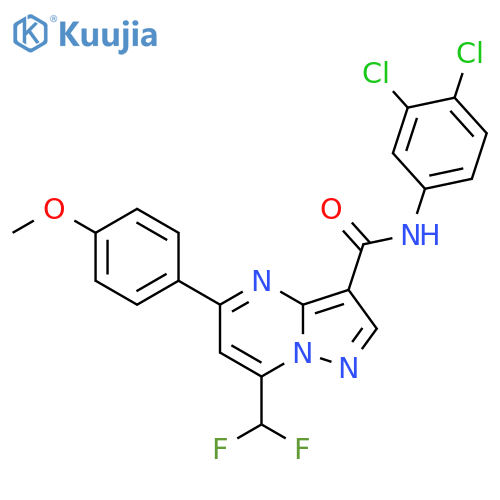 <br>N-(3,4-dichlorophenyl)-7-(difluoromethyl)-5-(4-methoxyphenyl)pyrazolo[1,5-a ]pyrimidine-3-carboxamide structure