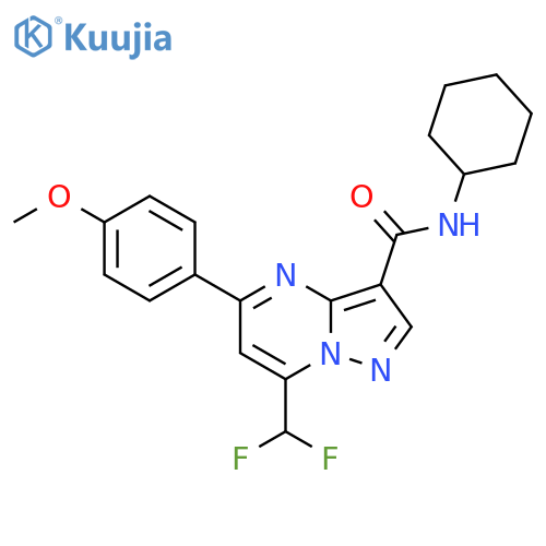 <br>7-Difluoromethyl-5-(4-methoxy-phenyl)-pyrazolo[1,5-a]pyrimidine-3-carboxyli c acid cyclohexylamide structure