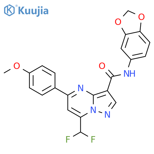 <br>N-1,3-benzodioxol-5-yl-7-(difluoromethyl)-5-(4-methoxyphenyl)pyrazolo[1,5-a ]pyrimidine-3-carboxamide structure