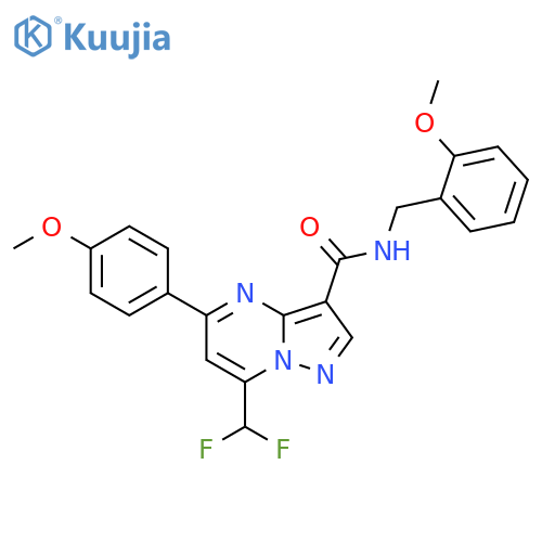 <br>7-(difluoromethyl)-N-(2-methoxybenzyl)-5-(4-methoxyphenyl)pyrazolo[1,5-a]py rimidine-3-carboxamide structure