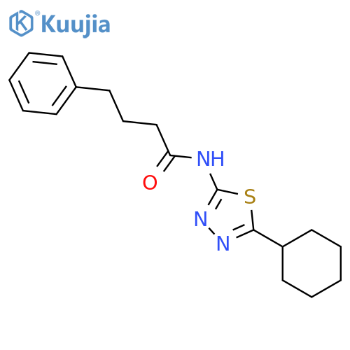 N-(5-cyclohexyl-1,3,4-thiadiazol-2-yl)-4-phenylbutanamide structure