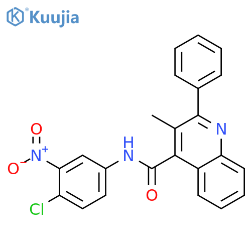 N-(4-chloro-3-nitrophenyl)-3-methyl-2-phenylquinoline-4-carboxamide structure