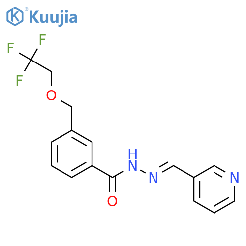 <br>N'-[(1E)-pyridin-3-ylmethylene]-3-[(2,2,2-trifluoroethoxy)methyl]benzohydra zide structure
