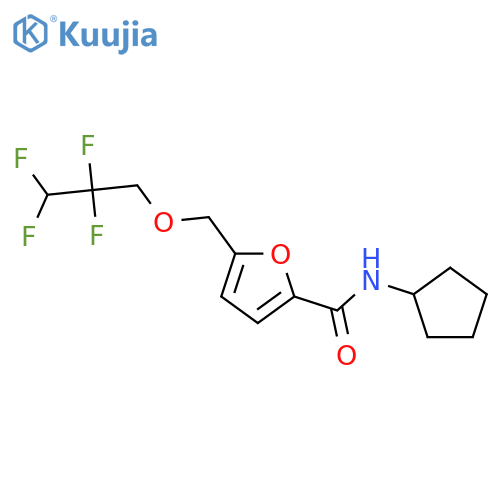 N-cyclopentyl-5-[(2,2,3,3-tetrafluoropropoxy)methyl]-2-furamide structure